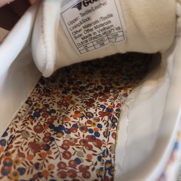 Gola Anthropologie Grand Slam Floral White Sneakers Size 7 - Picture 8 of 8